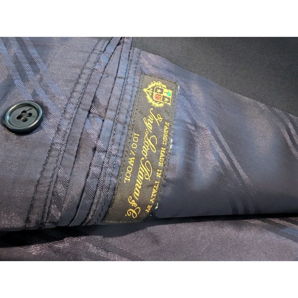 Mens 44 Brooks Brothers 1818 Madison X Loro Piana Black Gold Button Blazer